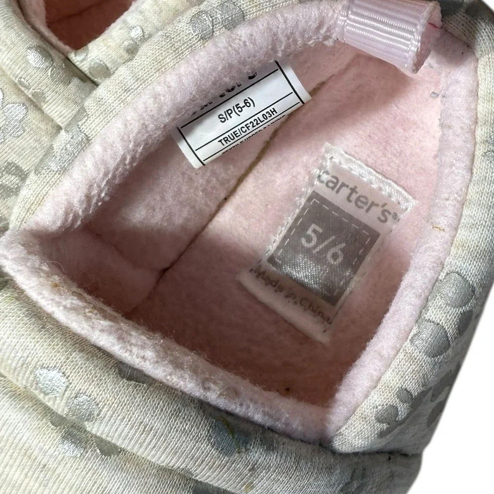 Carter's | Floral Gray Toddler Slippers | Size 5/6